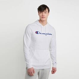 Mens Champion Mid-Weight Jersey Knit Pullover Logo Hoodie