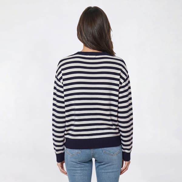 Womens Architect® Long Sleeve Stripe Crew Neck Sweater