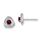 14k White Gold Garnet Stud Earrings - image 1