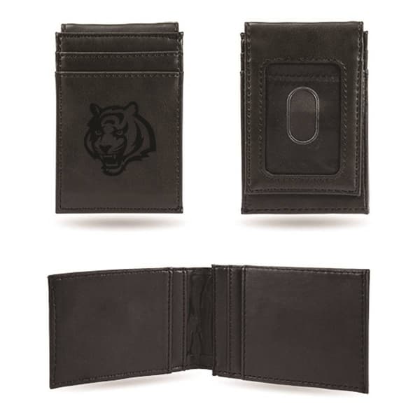 Mens NFL Cincinnati Bengals Faux Leather Front Pocket Wallet