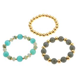 Ashley Cooper&#40;tm&#41; Gold-Tone & Mint Stretch Bracelet Set