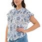 Womens Zac & Rachel Short Ruffle Sleeve Button Down Blouse - image 4