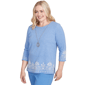 Petite Alfred Dunner Business As Usual Scroll Border Blouse - image 3