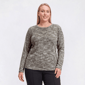 Plus Size Hasting & Smith Long Sleeve Space Dye Hacci Sweater - image 1