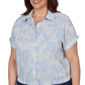 Plus Size Skye’s the Limit Sunny Blue Skies Floral Stripe Blouse - image 5