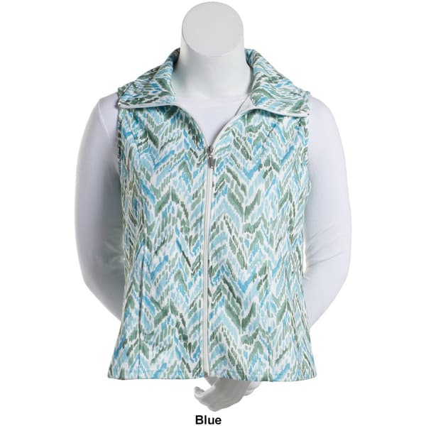 Womens Hasting & Smith Quilted Ikat Printed Vest - Coral