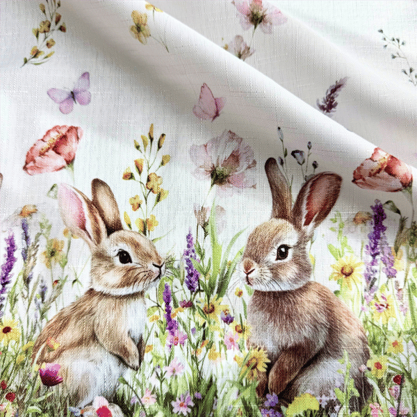 Threadmade Bunny Blossom Easter Tablecloth