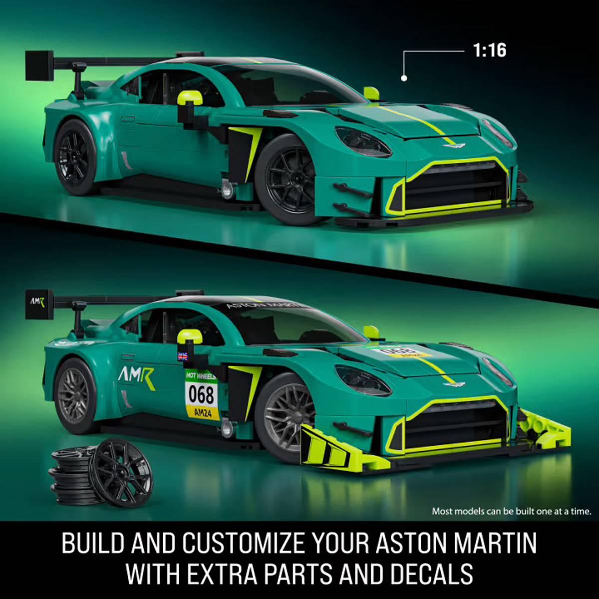 Hot Wheels® Brick Shop ’24 Aston Martin Vantage Gt3 Building Set
