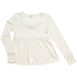 Girls (7-16) No Comment Long Sleeve Button Front Babydoll Top