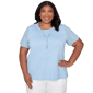Plus Size Alfred Dunner Classics Short Eyelet Sleeve Solid Blouse - image 1