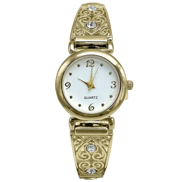 Womens White Dial Filigree Heart Bracelet Quartz Watch - LWBN01BV - image 