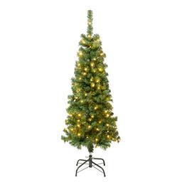 National Tree Linden Spruce Wrapped Tree w/ 150 Warm LED Lights