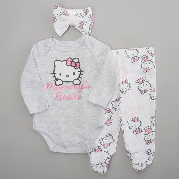Baby Girl &#40;NB-9M&#41; Hello Kitty&#40;R&#41; 3pc. Mommy''s Bestie Bodysuit Set - image 