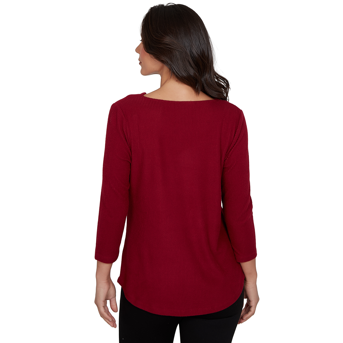 Petite Emaline Key Items 3/4 Sleeve Cowl Neck Solid Sweater