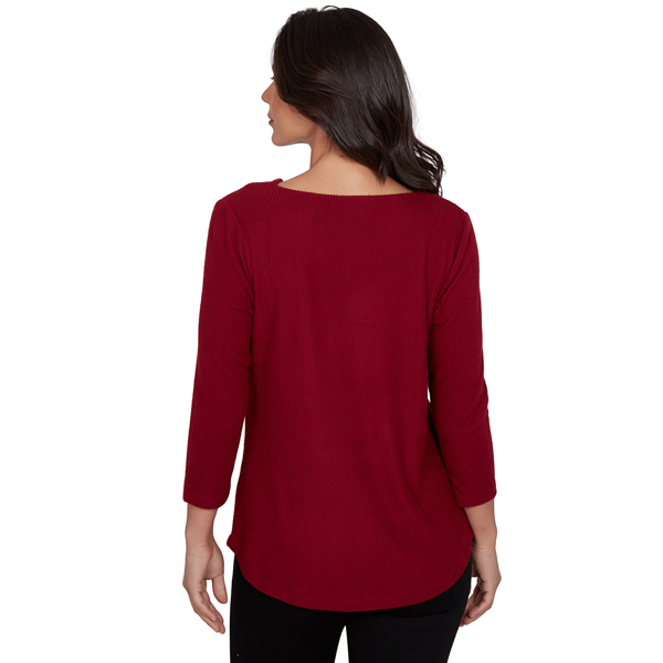 Petite Emaline Key Items 3/4 Sleeve Cowl Neck Solid Sweater