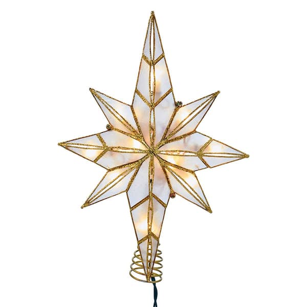 Kurt Adler 10-Light 11.4-Inch Capiz Bethlehem Star Treetop - image 