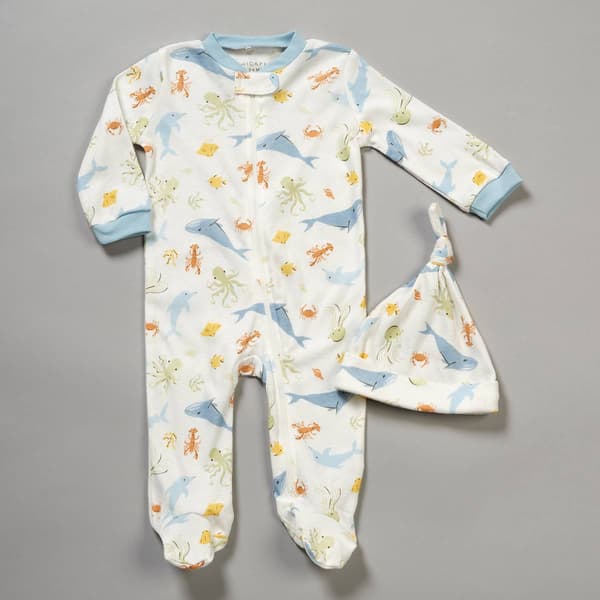Baby Unisex &#40;NB-9M&#41; Chick Pea&#40;R&#41; 2pc. Sea Life Footie - image 