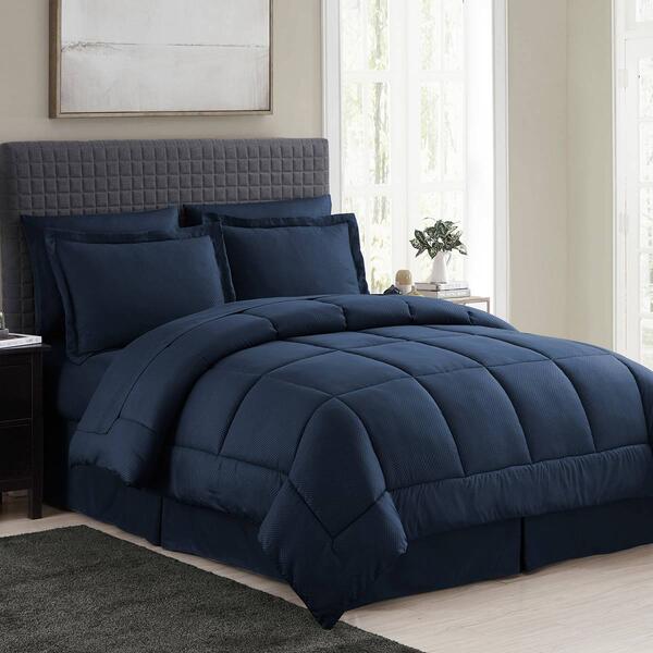 Sweet Home Collection 8pc. Checkered All Season Bed-in-A-Bag Set - image 