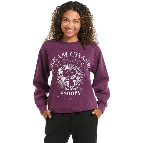 Juniors C-Life Mineral Wash Snoopy Dream Fleece Sweatshirt