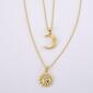 Gold Sun & Moon Inspirational Duo Pendant Necklace - image 1