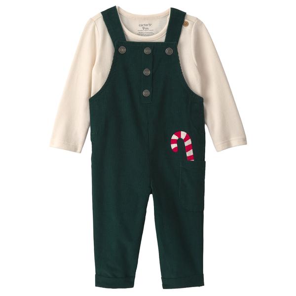 Baby Boy (6-18M) Carter''s(R) 2pc. Candy Cane Corduroy Overalls Set