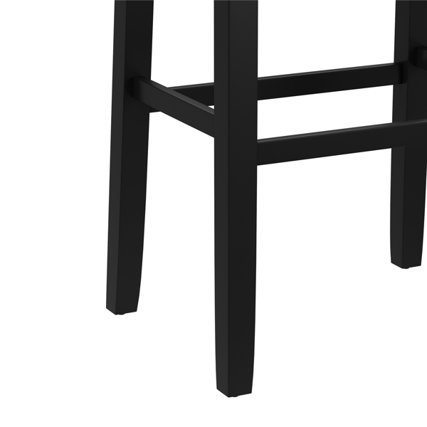 HH2 Home Fiddler Black Backless Bar Height Stool with Saddle Seat