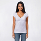 Juniors Derek Heart Cap Sleeve Cinch Double Layer Tee - image 1