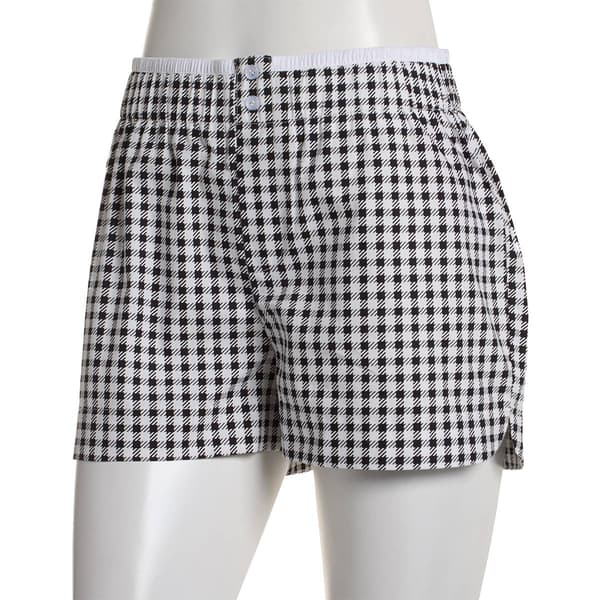 Juniors Derek Heart Poplin Houndstooth Boxer Shorts - image 
