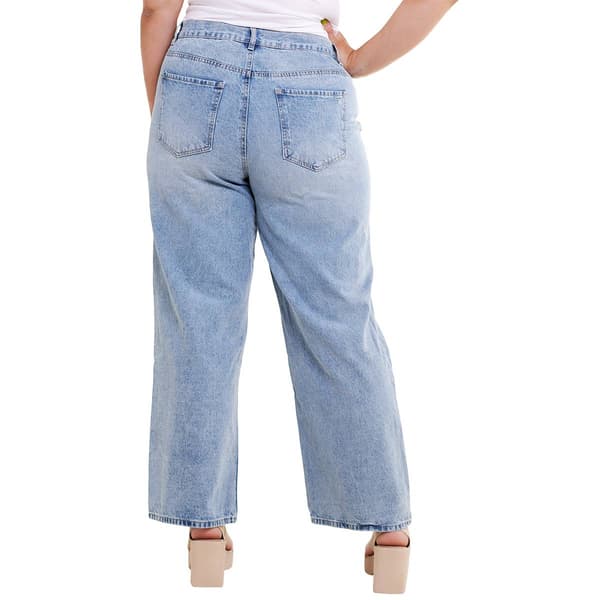 Juniors Plus Wallflower Chloe Distressed Denim Skater Jeans