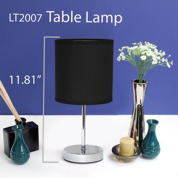 Simple Designs Chrome Mini Basic Table Lamp w/Shade - Set of 2