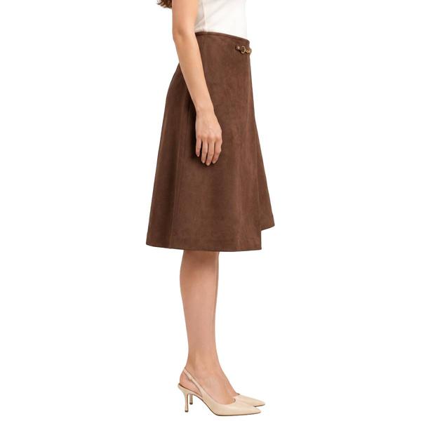 Womens Zac & Rachel Solid Scuba Skirt with Hardware Detail