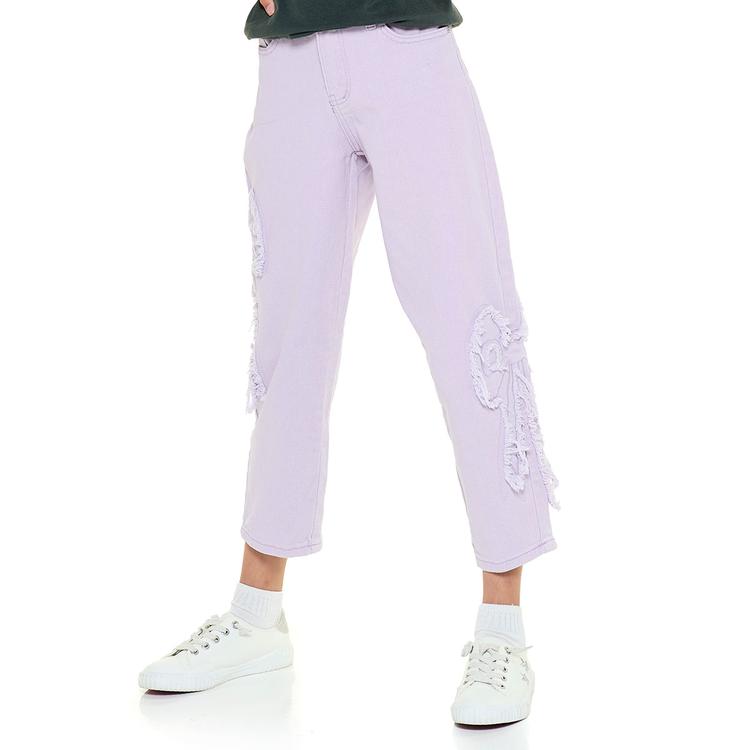 Girls (7-14) YMI(R) Bow Patch Barrel Jeans