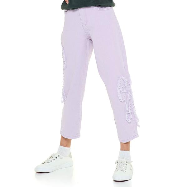 Girls (7-14) YMI(R) Bow Patch Barrel Jeans - image 