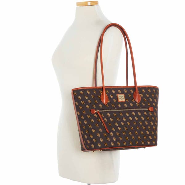 Dooney &amp; Bourke Gretta Tote with Logo - Brown Tmoro