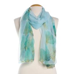 Womens Renshun Teal Floral Oblong Scarf