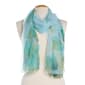 Womens Renshun Teal Floral Oblong Scarf - image 2