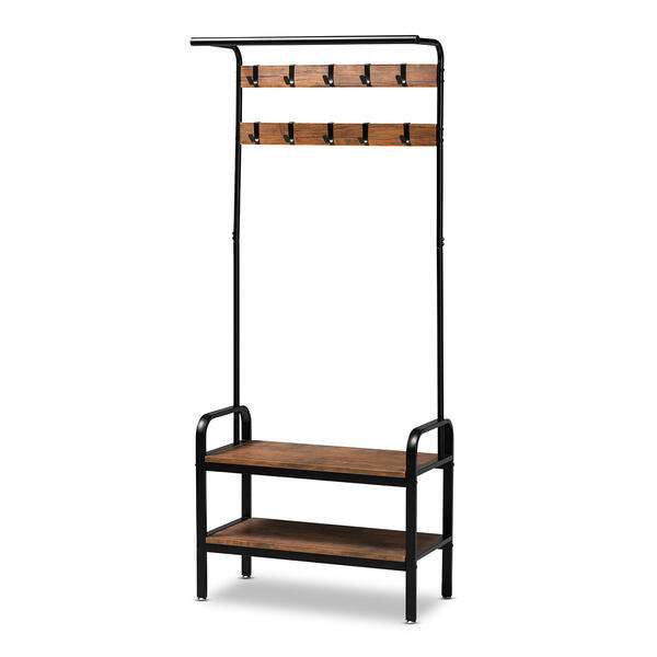 Baxton Studio Aislin Vintage Rustic Industrial Entryway Hall Tree - image 
