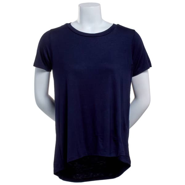 Womens Rene Rofe(R) Short Sleeve Scoop Neck High Low Tee - image 