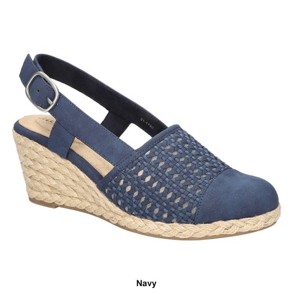 Womens Easy Street Taffy Slingback Espadrilles Wedges Sandals