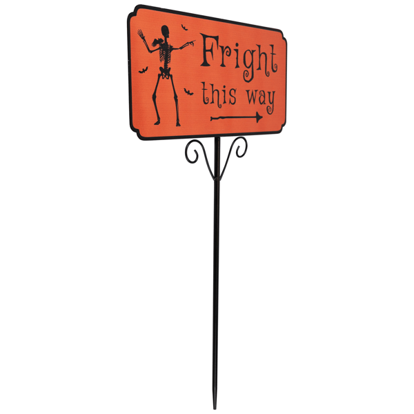 Northlight 27.5in. Skeleton Fright This Way Halloween Lawn Stake