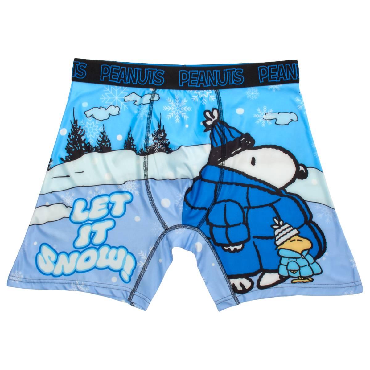 Mens Peanuts(tm) Let it Snow! Christmas Boxer Briefs