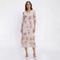 Womens Rabbit Rabbit Rabbit Elbow Sleeve Chiffon Midi Dress - image 1