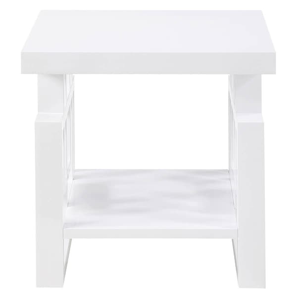 Coaster Rectangular End Table - High Glossy White