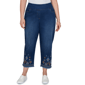 Plus Size Alfred Dunner Tuscany Pull On Aztec Embroidered Jeans - image 1