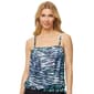 Womens Island Waves Wild Cat Blouson Tankini Mesh Overlay - image 1