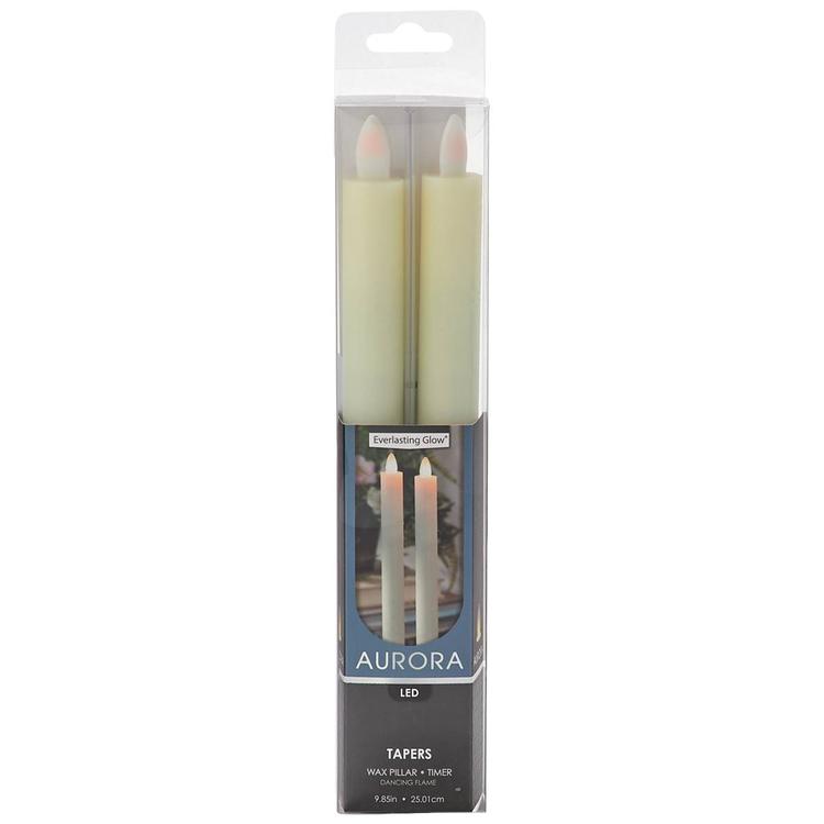 Aurora Set of 2 LED Taper Candles
