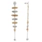 Bella Uno Worn Two-Tone Flat Oval Link Long Dangle Earrings - image 1