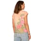 Womens Democracy Cap Sleeve Knot Hem Floral Blouse - image 2