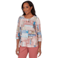 Womens Alfred Dunner Camden Market 3/4 Sleeve Color Block Blouse - image 3