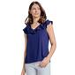 Womens Jones New York Sleeveless Drape Ruffle V-Neck Blouse - image 2